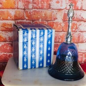 Vintage 70s Blue Pineapple Hospitality Bell Roses Roses Decanter by Avon